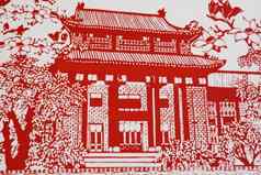 房子图片中国人纸切割paper-cutt