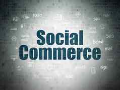 市场营销概念社会商务数字数据纸背景