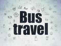 旅游概念公共汽车旅行数字数据纸背景