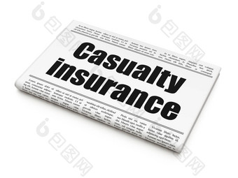保险概念报纸标题伤亡保险