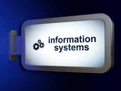 信息概念信息系统齿轮广告牌背景