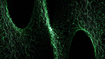 数字粒子浮动波形深渊摘要网络技术扭曲的粒子背景深度场