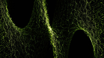 数字粒子浮动波形深渊摘要网络技术扭曲的粒子背景深度场