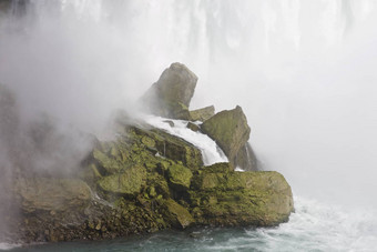 美丽的照片令人惊异的尼亚加拉瀑布岩石