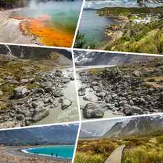 拼贴画新西兰图片旅行背景照片
