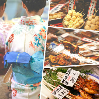 拼贴画日本<strong>食物图片</strong>旅行背景照片