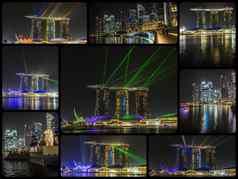 拼贴画新加坡图片旅行背景照片