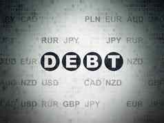 业务概念债务数字数据纸背景