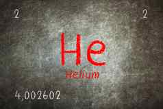 孤立的黑板上周期表格氦