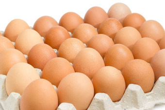 棕色（的）鸡蛋蛋托盘特写镜头