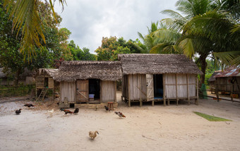 非洲马达加斯加语小屋马鲁安塞特拉地区马达加斯加