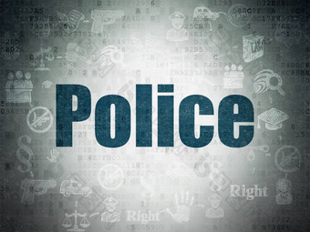 法律概念警察数字数据纸背景