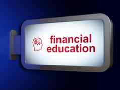 学习概念金融教育头金融象征广告牌背景