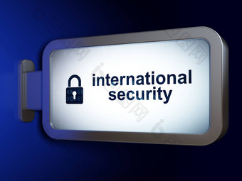 安全概念国际安全关闭挂锁广告牌背景