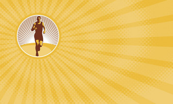 马拉松跑步者业务卡图片