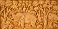 雕刻泰国大象