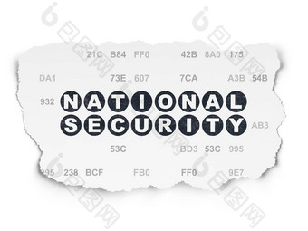 安全概念国家安全撕裂纸背景