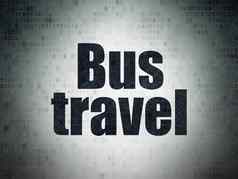 旅行概念公共汽车旅行数字数据纸背景
