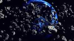 成千上万的人小行星关闭地球地球