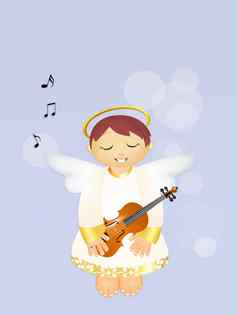 可爱的天使小提琴