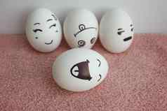鸡蛋有趣的脸概念有趣的笑话