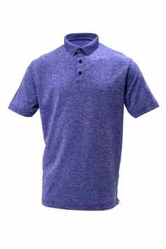 高尔夫球蓝色的白色三通衬衫男人。女人