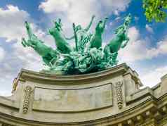寓言雕像外观伟大的宫特写镜头巴黎