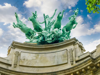 寓言雕像外观伟大的宫特写镜头巴黎