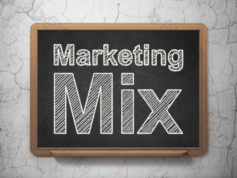 市场营销概念市场营销混合黑板背景