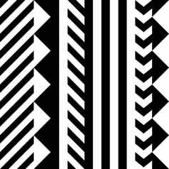 无缝的几何模式重复少数民族观赏设计锯齿形条纹形状行现代黑色的白色纹理