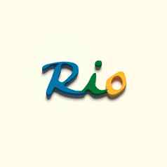 呈现单词’rio’平原背景