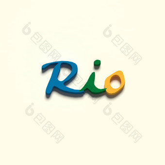 呈现单词’rio’平原背景