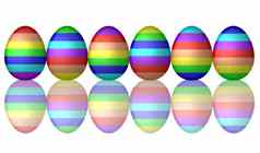 插图多色彩虹复活节鸡蛋