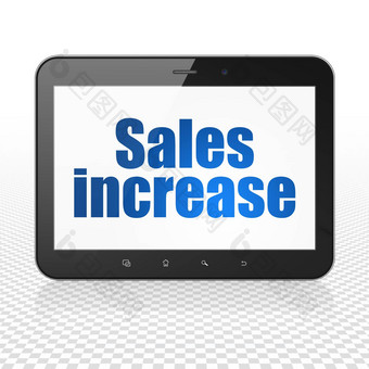 市场营销概念平板电脑电脑销售增加显示