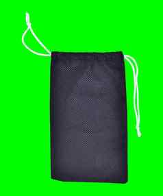 黑色的袋白色绳子织物绿色屏幕