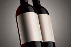 集瓶标签红色的酒孤立的背景