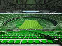 大美丽的现代足球足球体育场绿色座位贵宾盒子