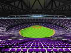 大美丽的现代棒球体育场紫色的座位贵宾盒子