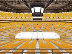 美丽的体育竞技场冰曲棍球黄色的座位贵宾盒子五十thousan球迷