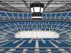 美丽的体育竞技场冰曲棍球蓝色的座位贵宾盒子五十thousan球迷