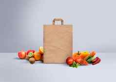 购物纸袋蔬菜水果