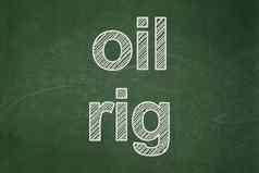 行业概念石油钻井平台黑板背景