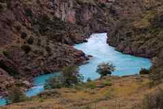 美丽的蓝色的贝克河公路南国巴塔哥尼亚智利