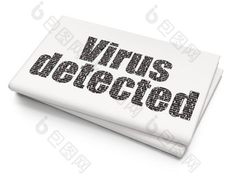 安全概念病毒检测到空白报纸背景