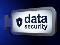 安全概念数据安全盾锁眼广告牌背景