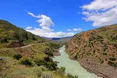 深蓝色的贝克河公路南国智利