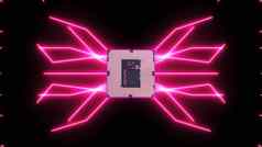 无缝循环视频未来主义的电路董事会移动粉红色的电子Cpu