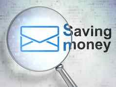 金融概念电子邮件储蓄钱光学玻璃