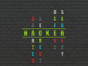 安全概念黑客填字游戏谜题