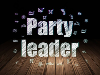 政治概念聚会，派对领袖难看的东西黑暗房间